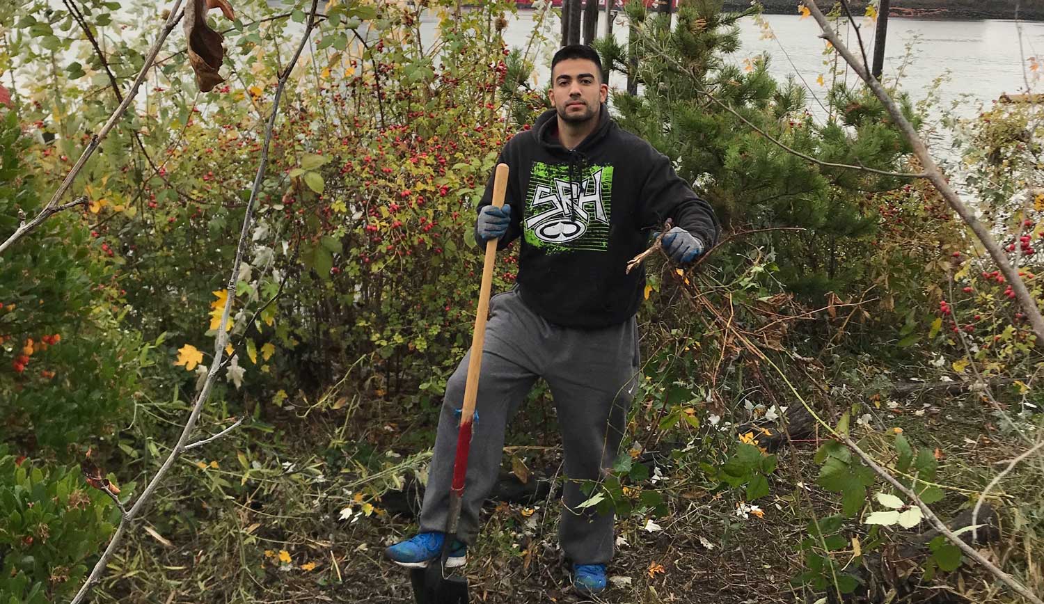 Kadama CEO Amin Shaykho volunteering at a park