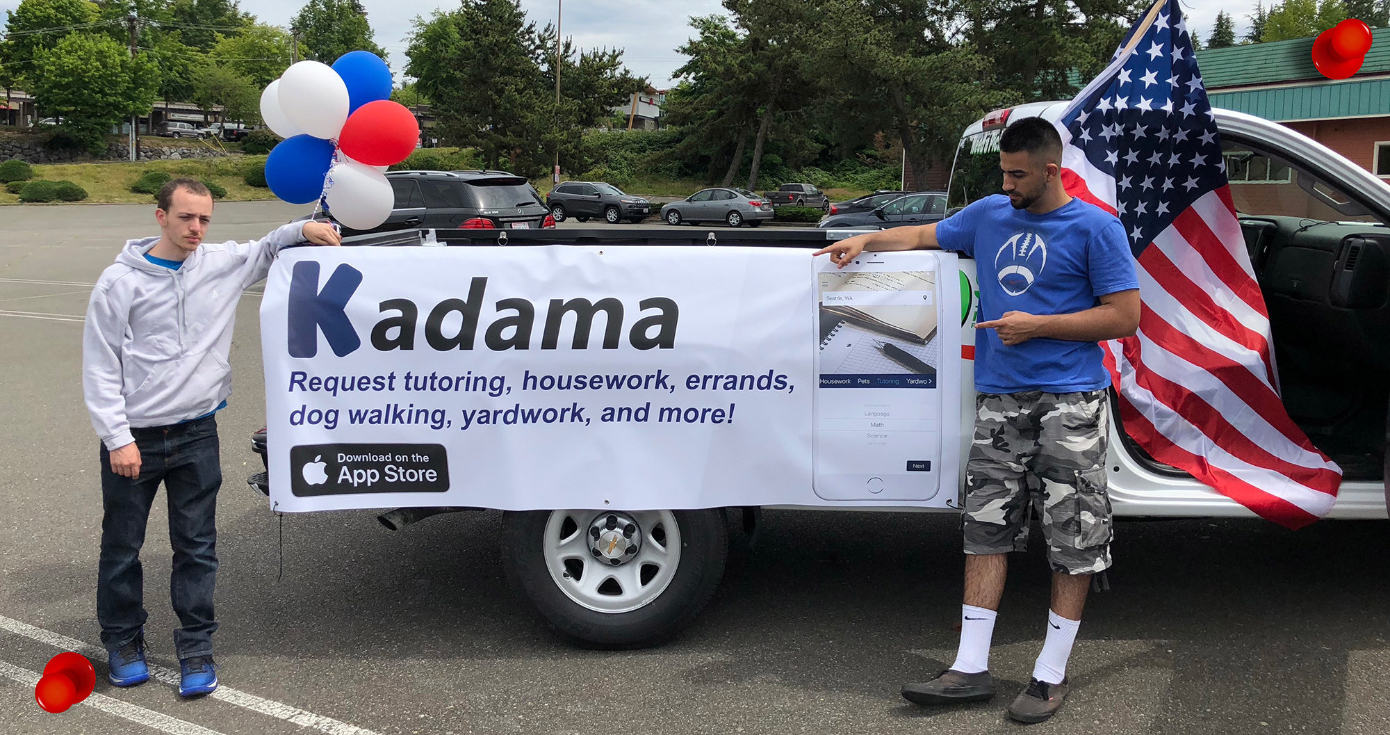 Marwan and Amin are preparing for the 4th of July Parade.